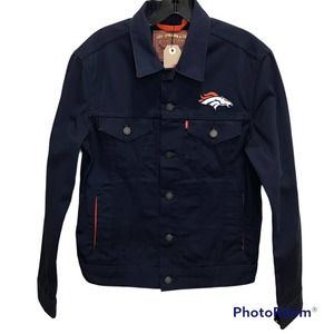 Levi's Denver Broncos Twill Trucker Blue Men's Jacket Small Light Denim NWT